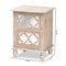 Baxton Studio Celia White-Washed Wood and Mirror 2-Drawer Quatrefoil Nightstand 162-10263 - alternate 9